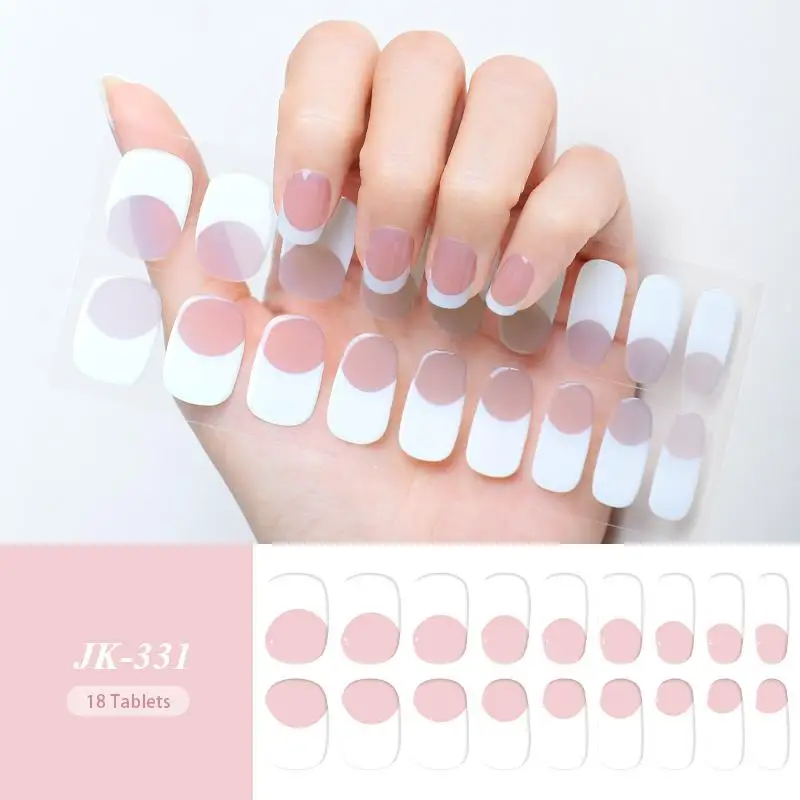 Semi Cured Wraps Fast Gel Nail Sticker Soild Nail Gel Wraps Adhesive Full Cover Gel Nail Decal UV Lamp Cured Manicure Decoration