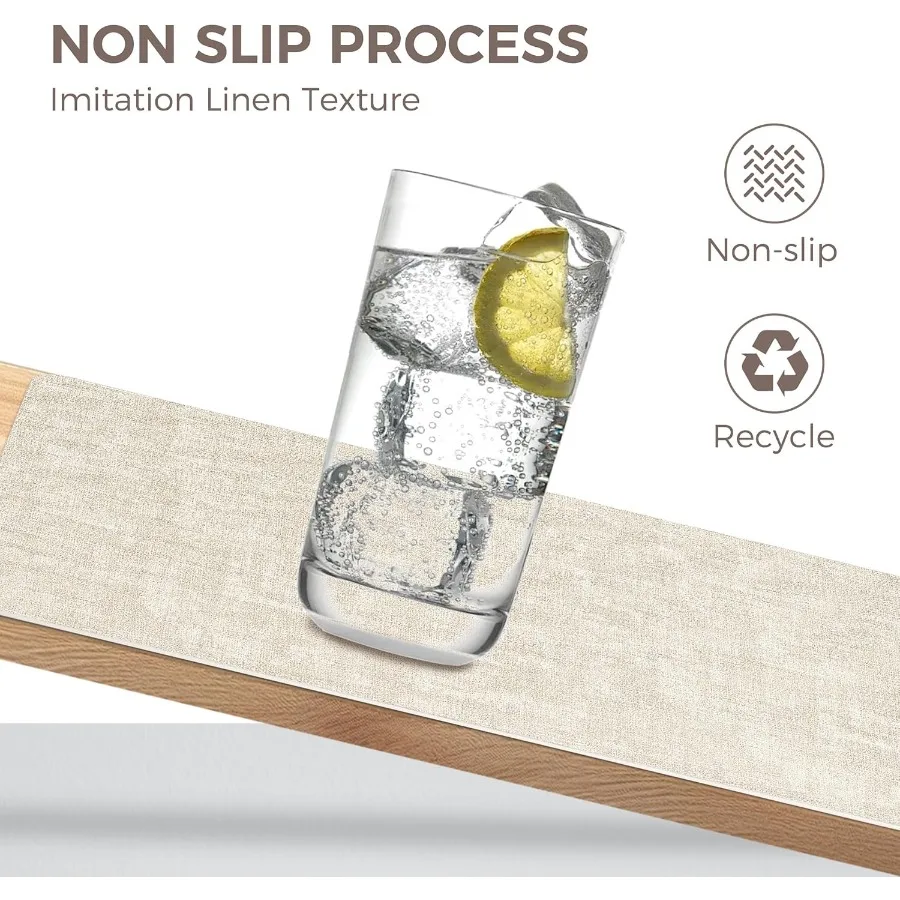 Zestaw 6 podkładek na stół z winylu, imitacja skóry, wodoodporne i odporne na ciepło, zmywalne, antypoślizgowe podkładki na stół z podkładkami pod napoje, łatwe do czyszczenia.