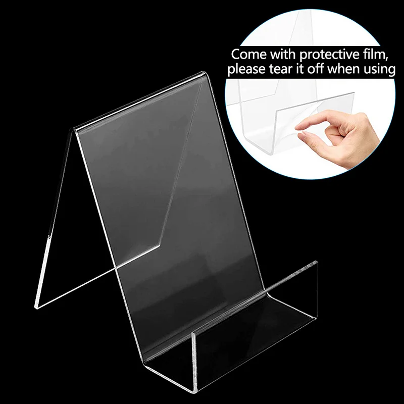 Transparent Acrylic Bookshelf Stand Book Display Stand Album Notebook Stand Desk Storage Rack Office Accessories【SMQ】