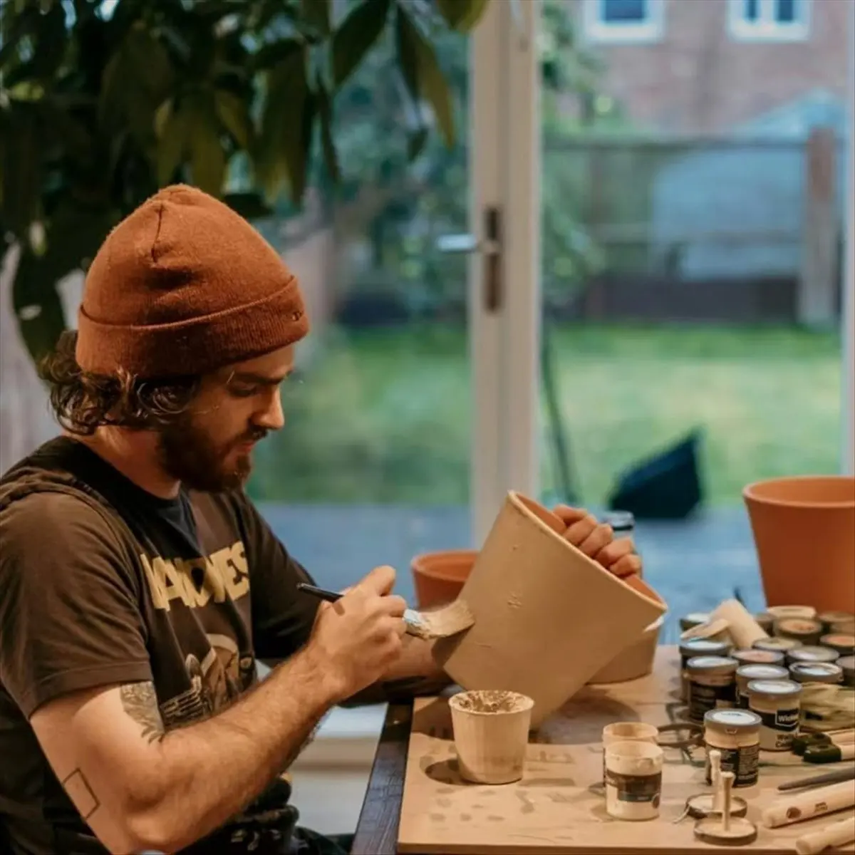 

MALL Mop Brush for Acrylic Painting,10 PCS Glaze Brushes for Pottery Goat Hair Blend Mop Brush Set for Pottery Acrylic Paint