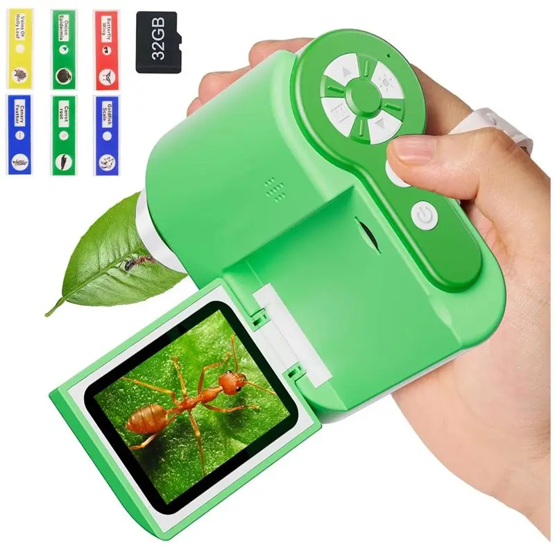 B05C-Microscope For Kids,1000X Handheld Digital Microscope,Portable Pocket Microscope Miniscope,USB Mini Scope For Kids