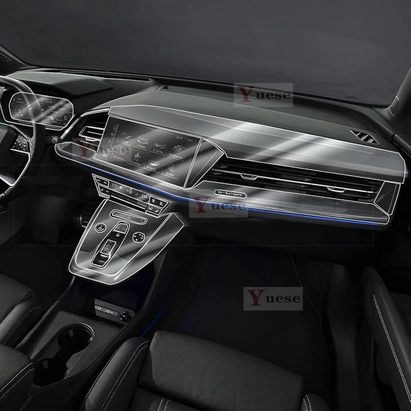 

For Audi Q4 E-tron 2022-2025 Car Interior Center Console Transparent TPU Protective Film Anti-scratch Sticker