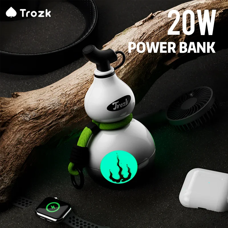 

Trozk 10000mAh Good Luck Gourd Power Bank PC Flame Retardant Material TPC Interface Wukong Shaped Unique Birthday Gift