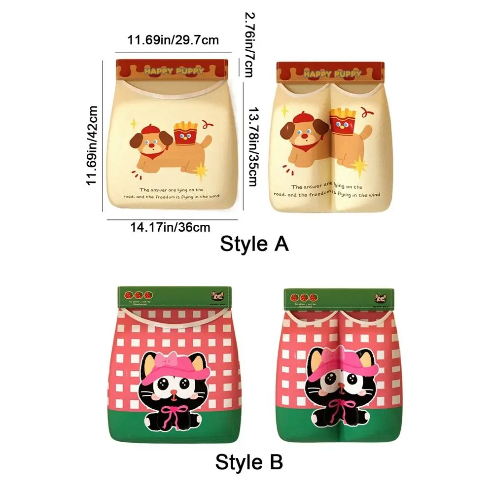 

2Pcs Wall Mounted Garbage Bag Storage Bag Self Adhesive Large Capacity Cartoon Storage Bag Reusable Garbage Bag Holder