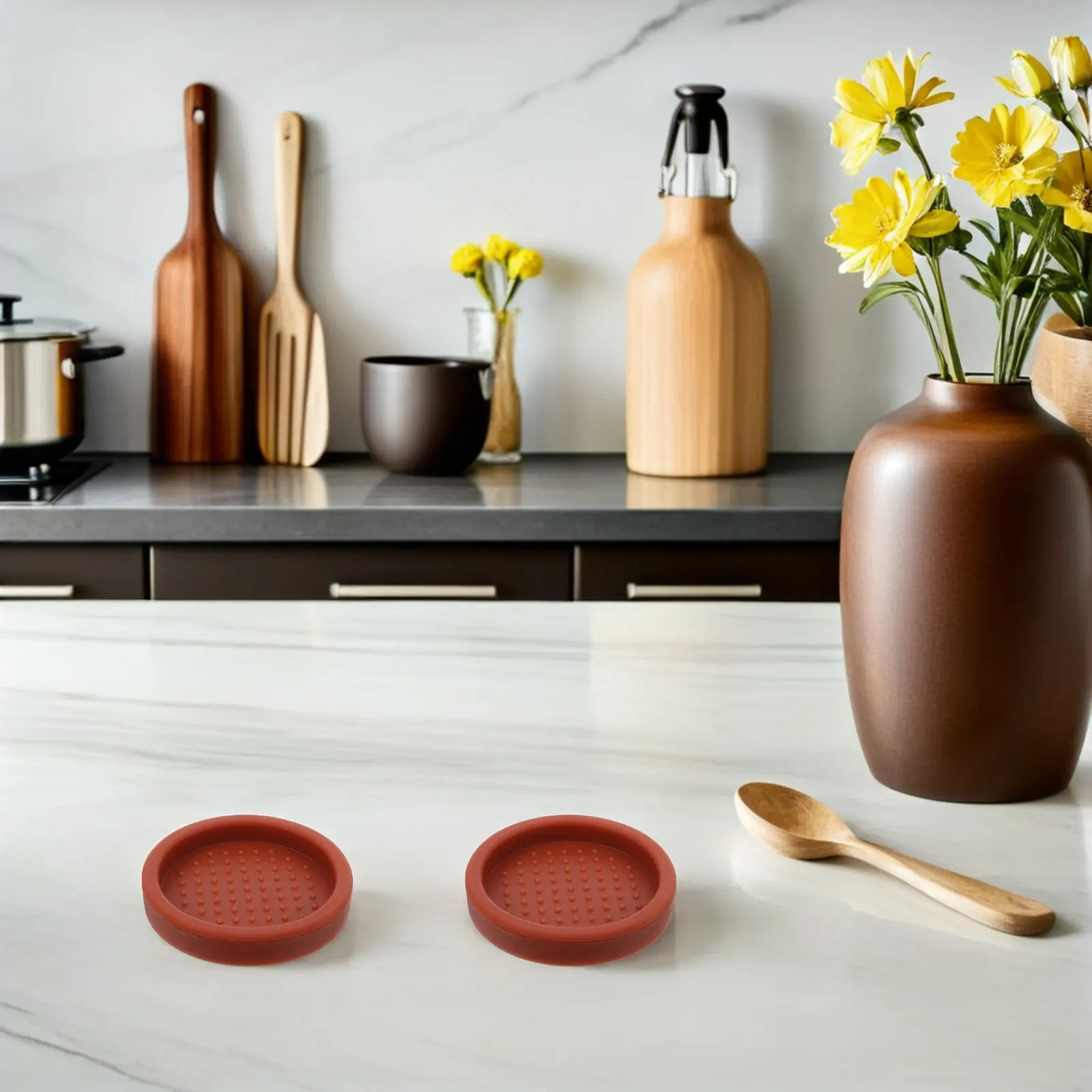 

3Pcs Coffee Tamper Mat Round Silicone Non-Slip Espresso Tamping Station Pad Small Coffee Machine Accessories Reusable Mat