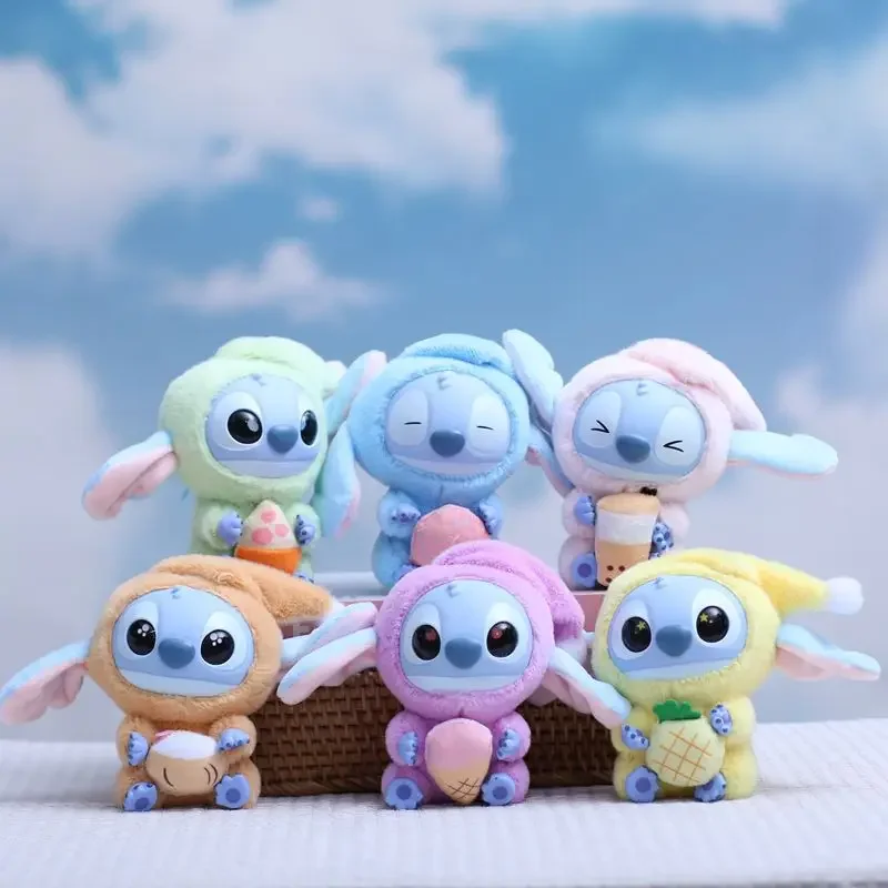 Disney Stitch juguete de peluche Kawaii Lilo & Stitch llavero muñeca Snack Before Bed Series mochila colgante regalo de cumpleaños y Navidad
