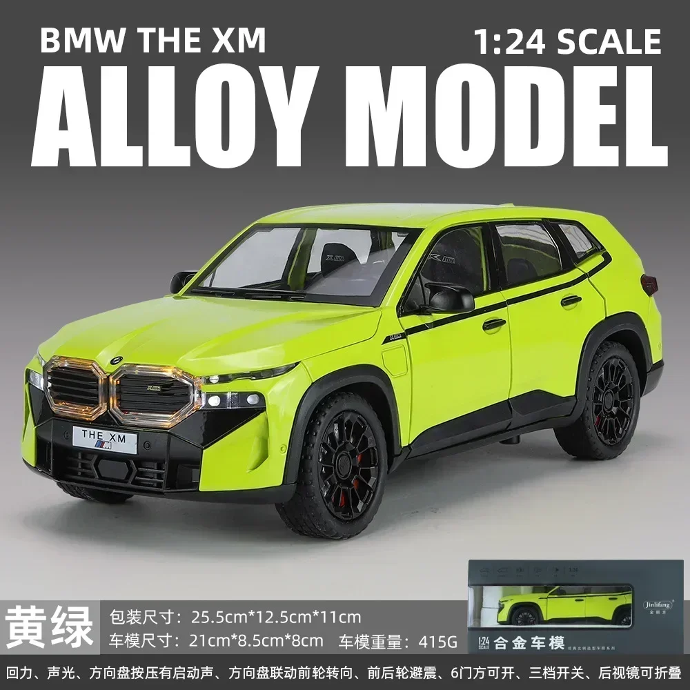 1:24 BMW XM wysoki odlewane modele ze stopu metalu symulacyjny Model samochodu światło dźwiękowe wycofuje kolekcję zabawki na prezenty dla dzieci A638