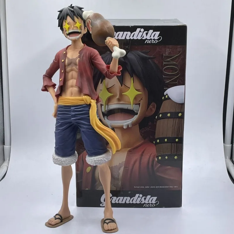 

One Piece Gros Luffy Laugh Heartily Grandista Wine and Meat Japanese Bandai Banpresto Trendy Play Peripheral Ornaments Anime