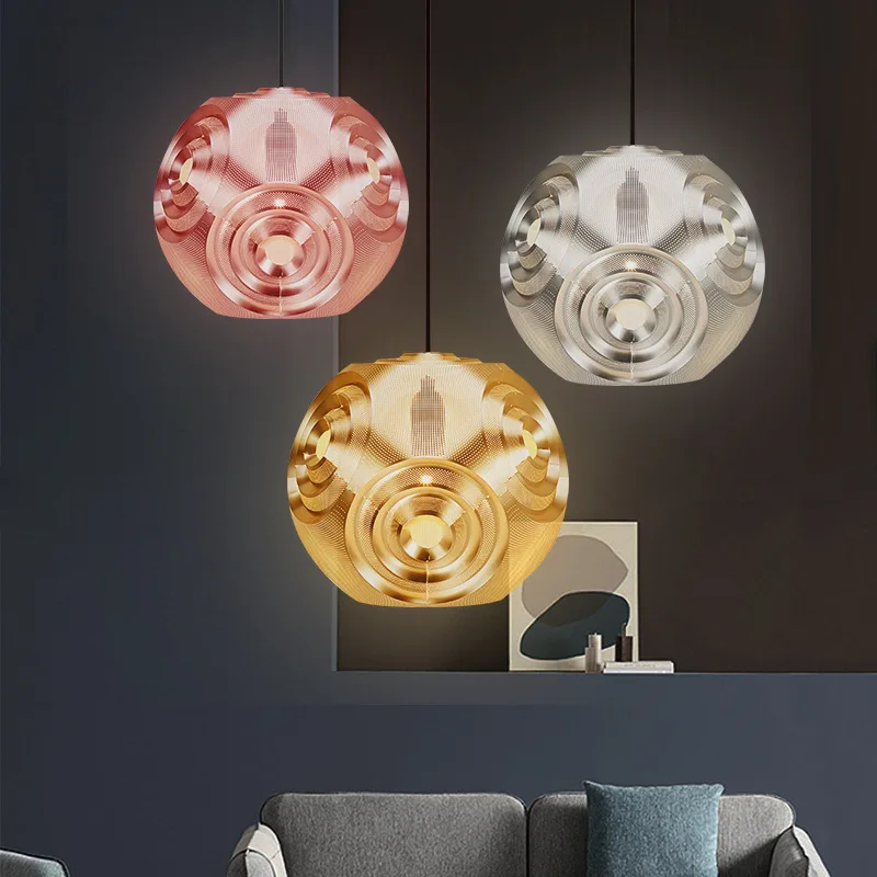 Space Planet Pendant Creative Gold Silver Rose Gold Polyhedral Lamp Tile Store Technology Museum Digital Store Decorative Lamp