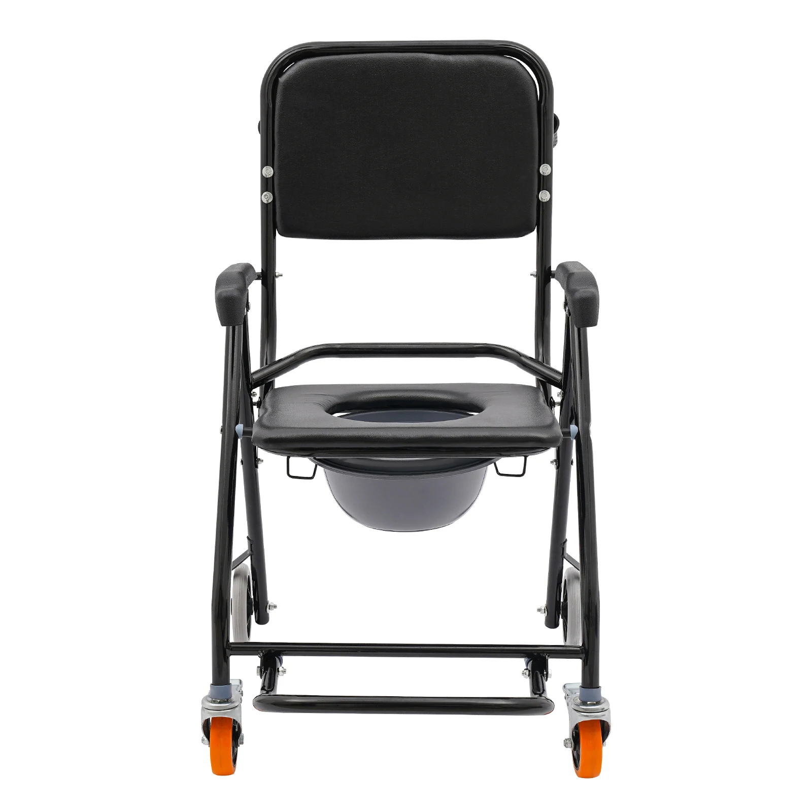 Shower Commode Wheelchair Mobile Bath Chair Folding Toilet Disabled Pregnant Women Seat