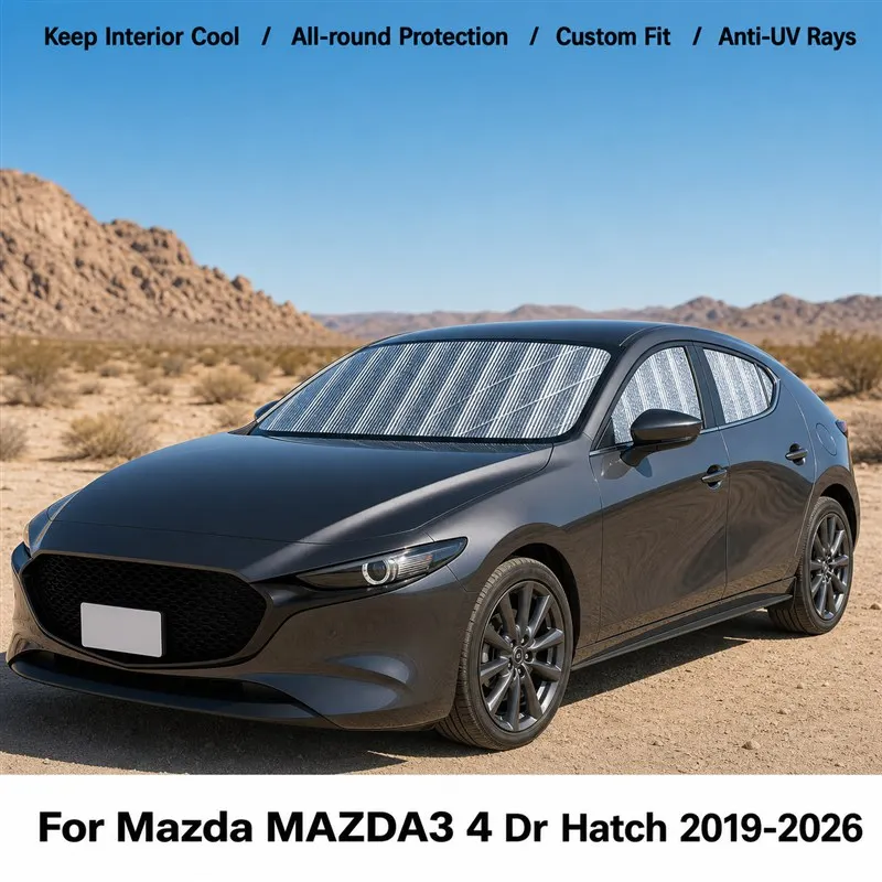 

For Mazda MAZDA3 4 Dr Hatch 2019-2026 Full Set Car Window Sunshades UV Block Privacy Heat Insulated Foldable Car Curtain
