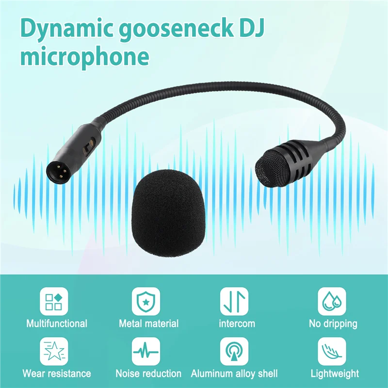 Microfone de pescoço de ganso PHILE Microfone de pescoço de ganso com redução de ruído flexível de 3 pinos para salas de reuniões