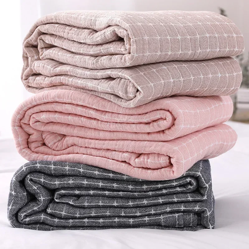 Japanese Simple Bed Blanket Home Decor Gauze Sofa Cover Summer Multifunctional Bedspread Cotton Blanket Throw Cool Quilt Sheet