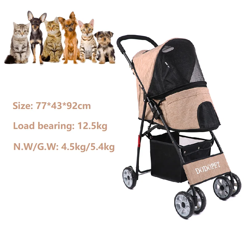 

Factory Direct Selling Customized Lightweight Pet Strollers Trolley For Dogs Cats