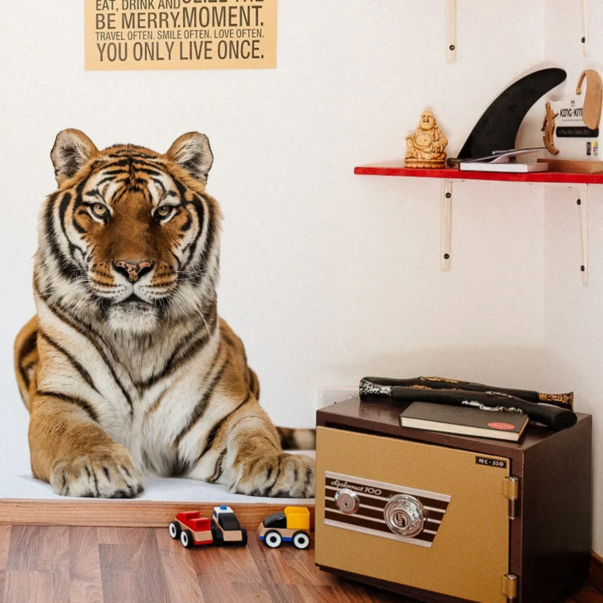 Tiger Animal Wall Murals Wallpaper Sticker Kids Bedroom Decoration Living Room Home Decor Removable Decovative Nursery Decal Art