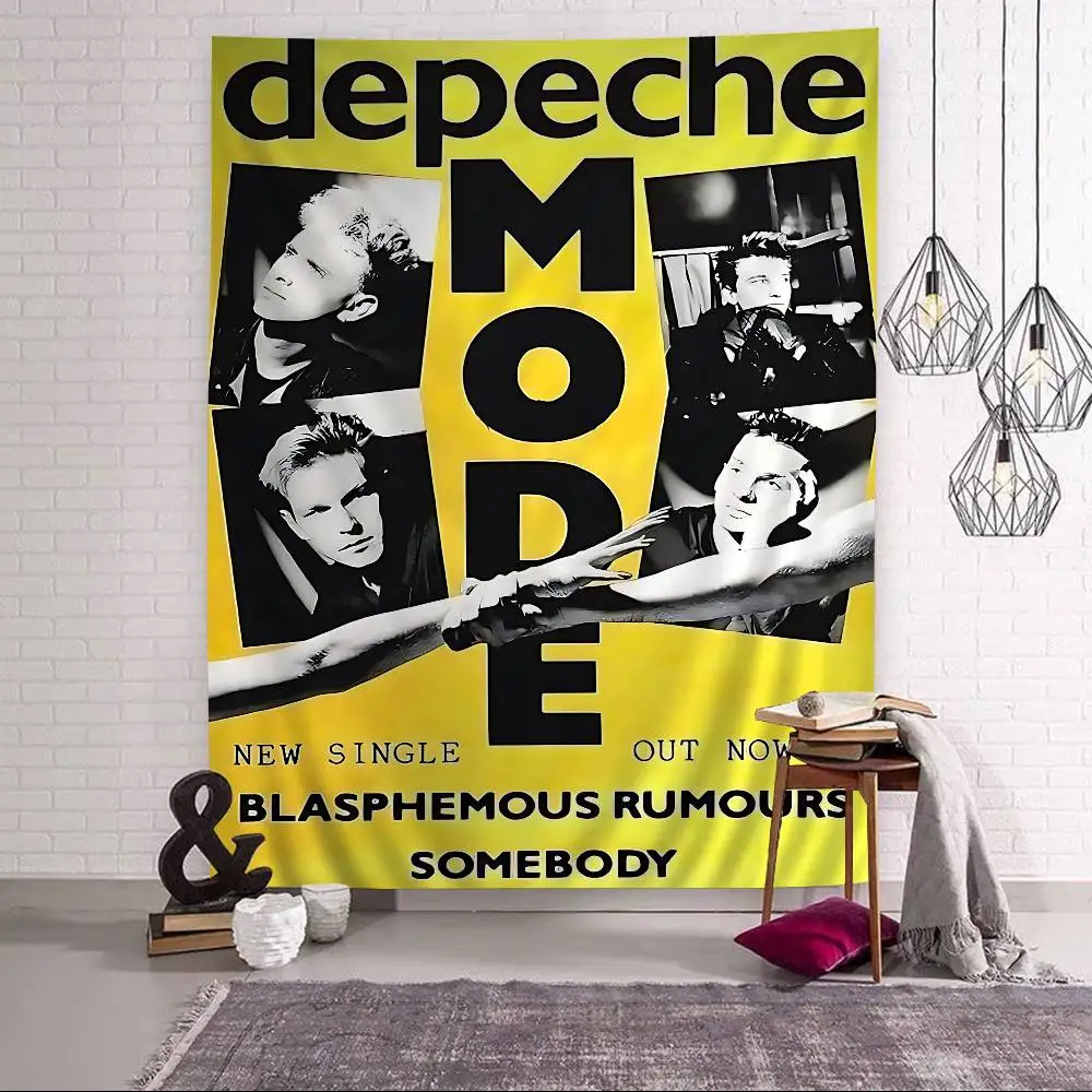 D-Depeche-M-Mode Singer Tapestry Art Printing Japanese Wall Tapestry Anime Wall Hanging Home Decor