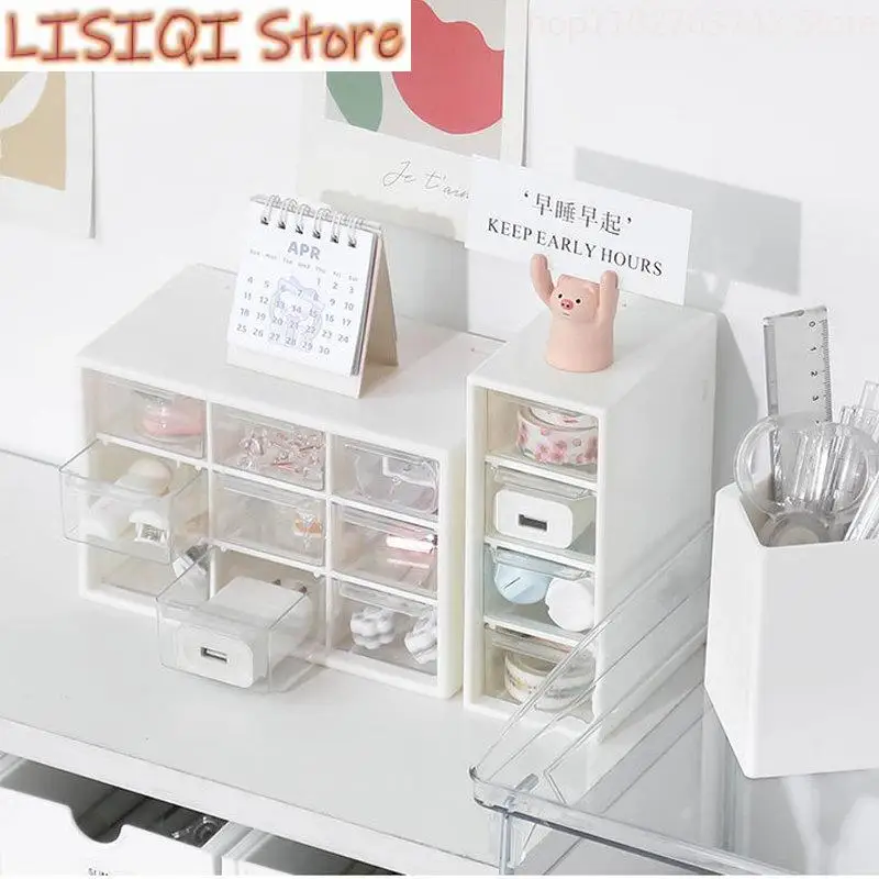 

New Ins 9 Grids Storage Box Drawer Type Girls Cosmetics Lipstick Jewelry Student Desktop Stationery Sundries Rack Organizing Box