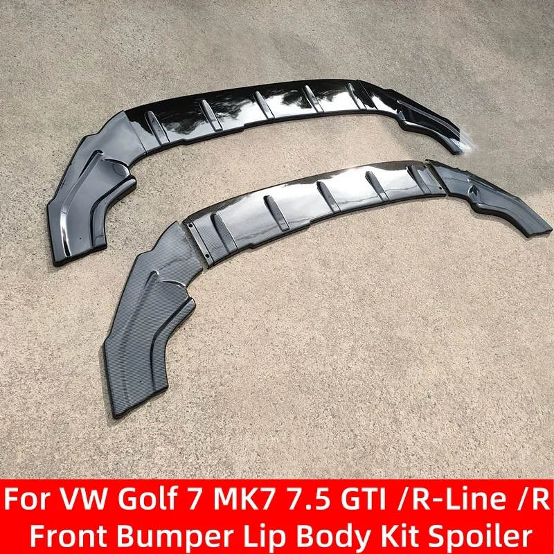 

For VW Golf 7 MK7 7.5 GTI R-Line R Car Front Bumper Splitter Lip Diffuser Spoiler Cover Lower Splitter Blade Guard CS Style