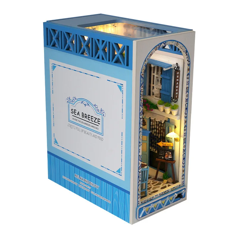 DIY Sea Breeze Realm Book Nook – Handcrafted 3D Assembly Puzzle Model Decor Gift