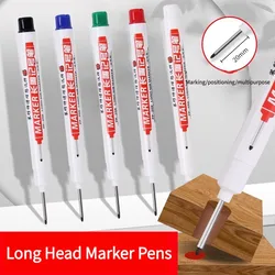1/3Pcs White 20mm Deep Hole Long Nib Head Markers Pen Set for Metal Waterproof Bathroom Woodworking Decoration Multi-Purpose
