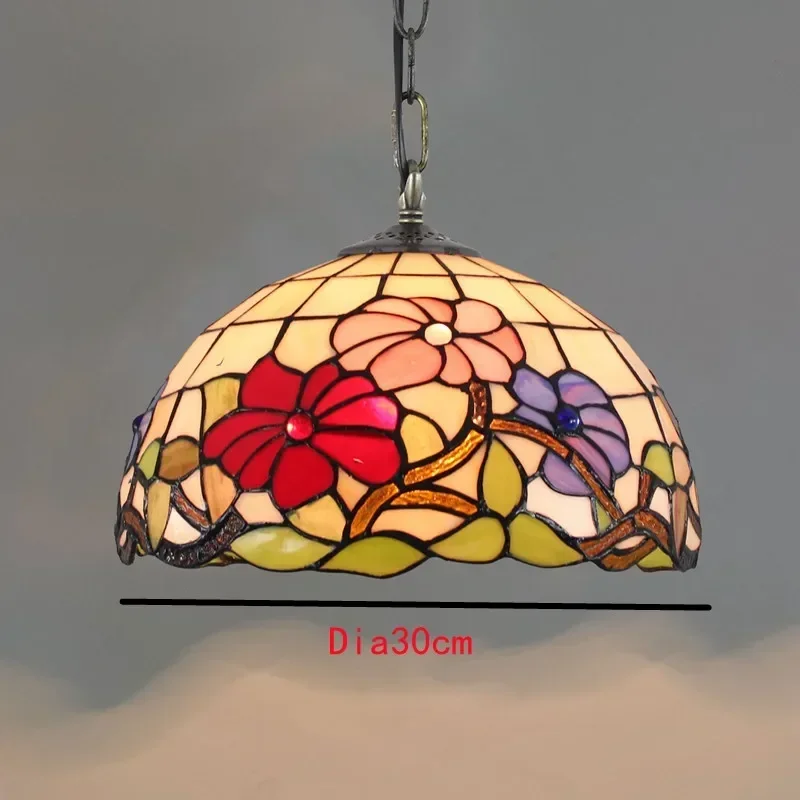 Europese stijl vintage Tiffany gekleurde glazen bar restaurant kroonluchter creatieve glazen lantaarn in landelijke stijl