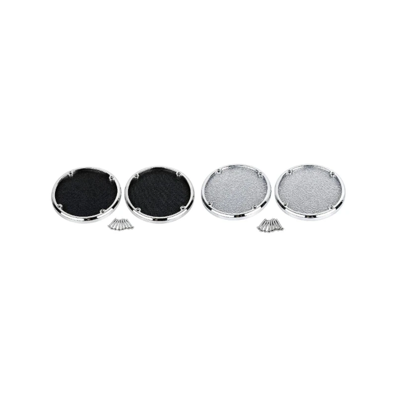 Vehicle Rear Speaker Grille Replacement Set with Round Metal Mesh and ABS Frames for 2014-2023 Worn or Damaged Speaker X37F