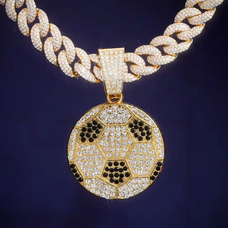 Iced-Out Game-Winning Bling. Custom ‘Golden Goal’ Moissanite Soccer Pendant. Rule Your Field in Style pendant