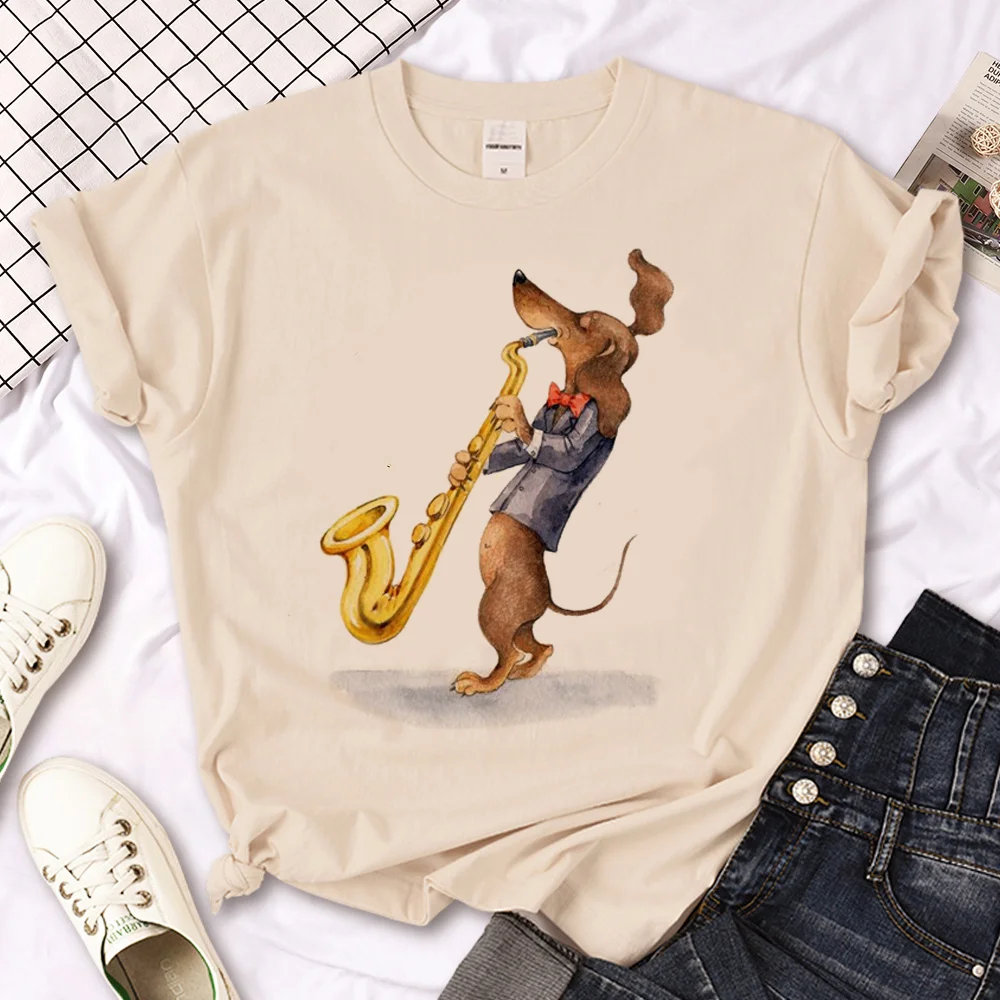 Dachshund t-shirts women manga t shirt female funny y2k 2000s clothing