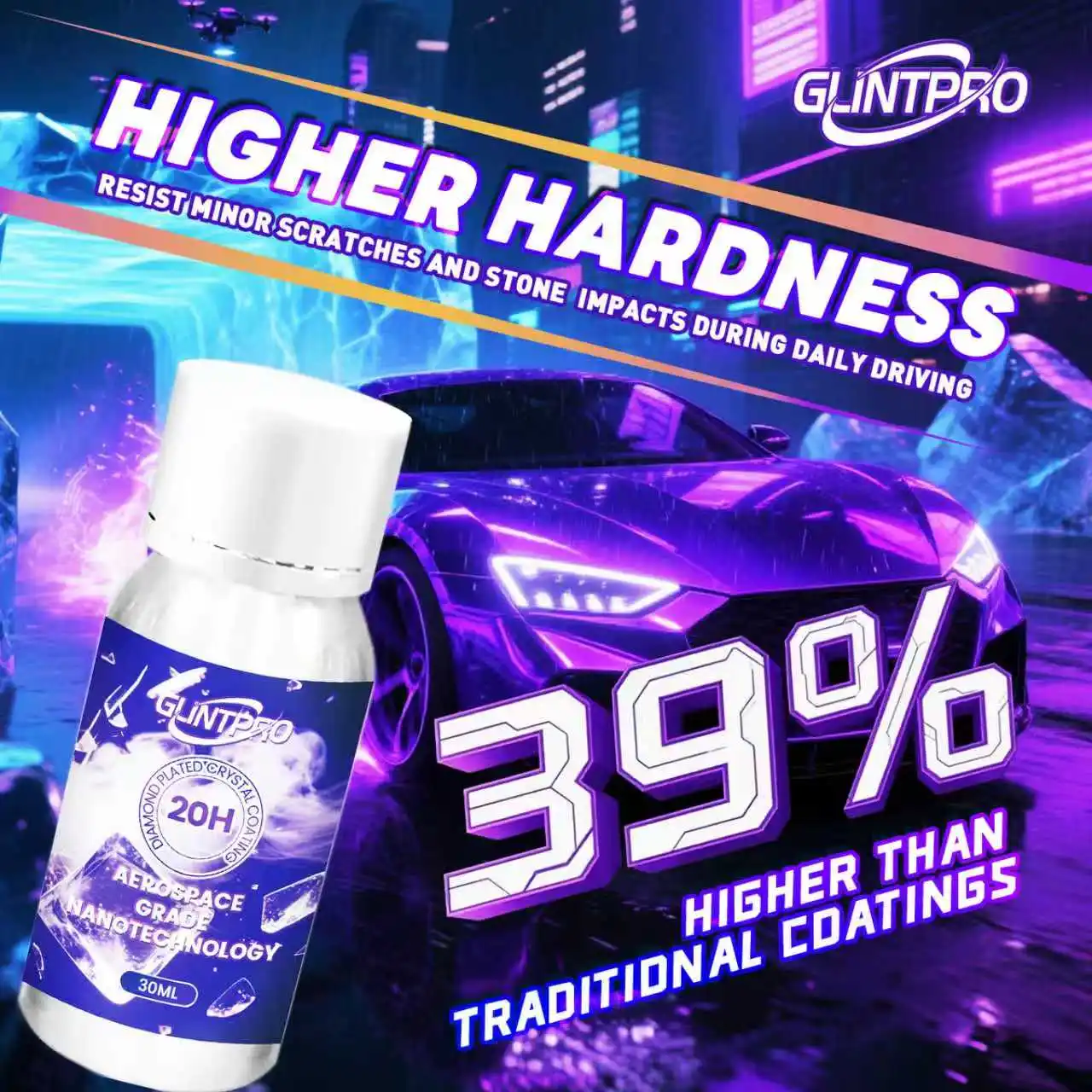 Car Polish 20H Ceramic Coating Car High Gloss Long Lasting Anti-scratch Hydrophobic Car Wax Coating Car Care Products（30ml)