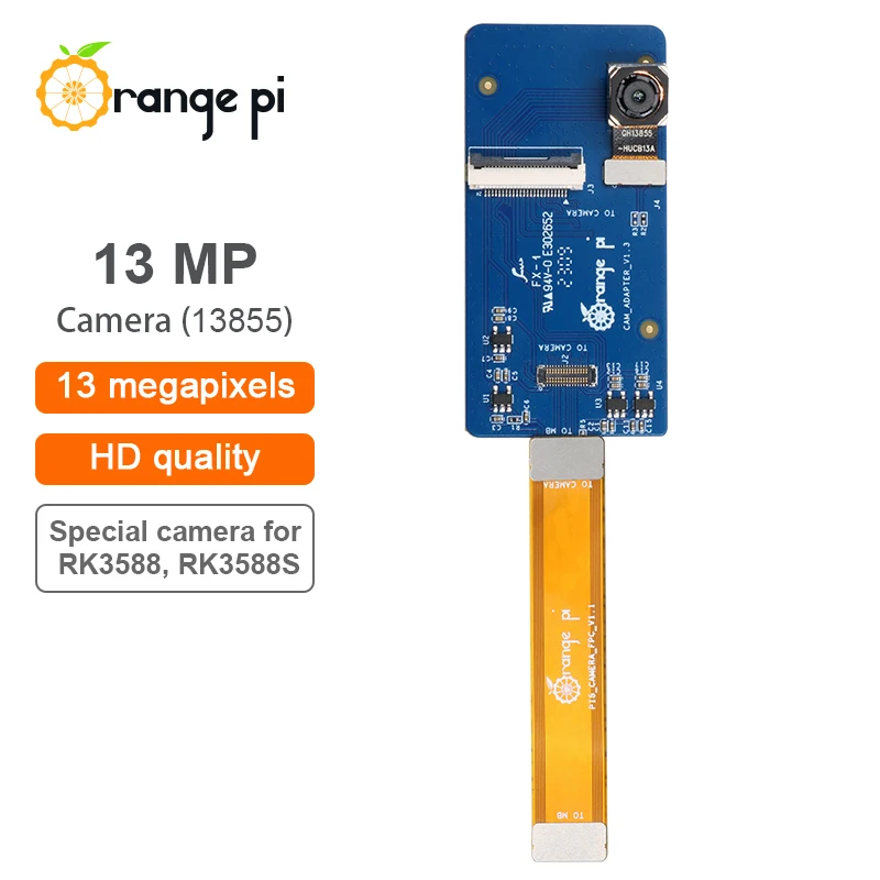 Orange Pi 13MP Camera OV13855 1300 Million Pixels Focal Length 300mm Suitable for Orange Pi 5 / 5B / 5 Plus Board