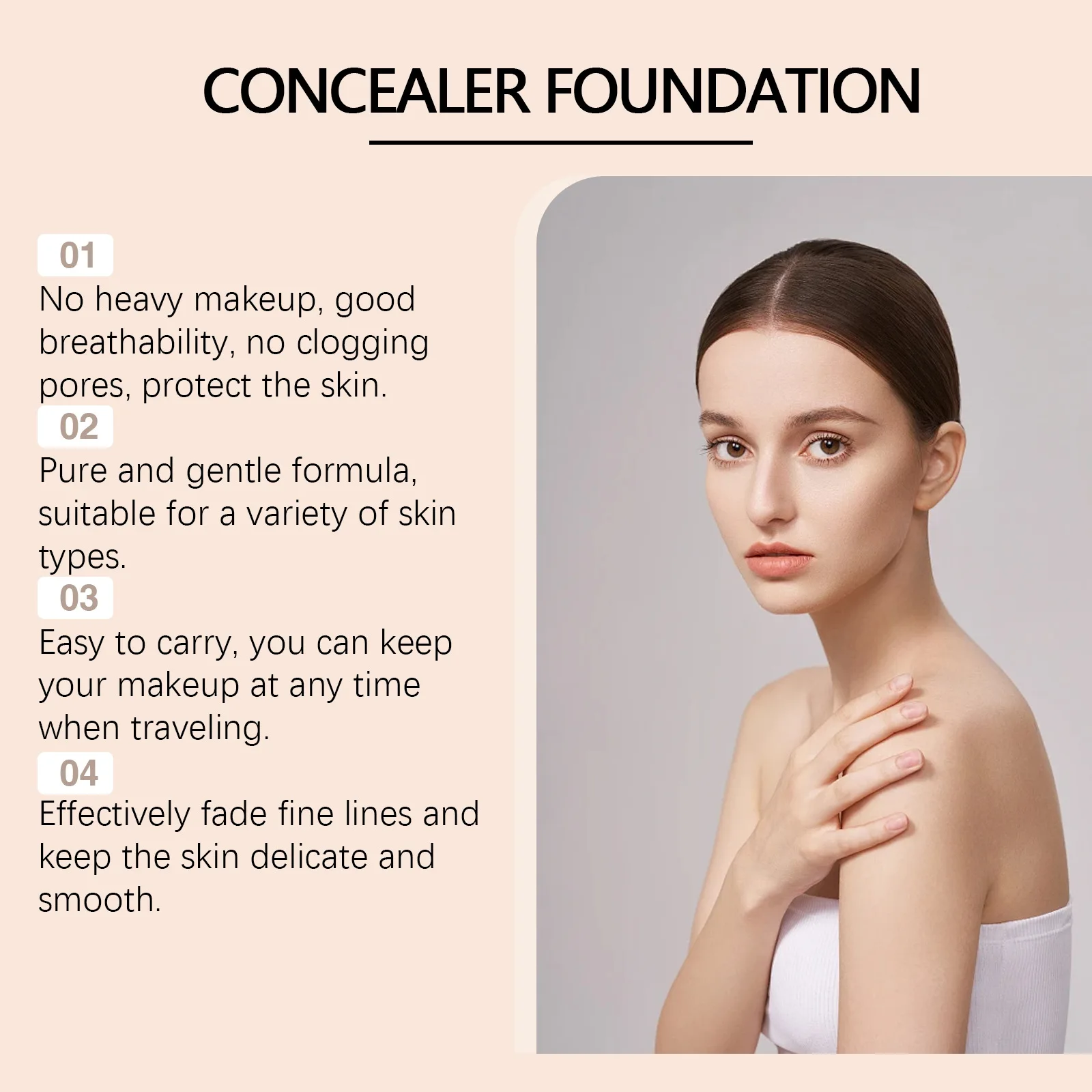 Full Coverage Liquid Foundation Concealer Hydrating Oil-control Long-lasting Moisturize Lightweight Makeup Base Cosmetics Cream