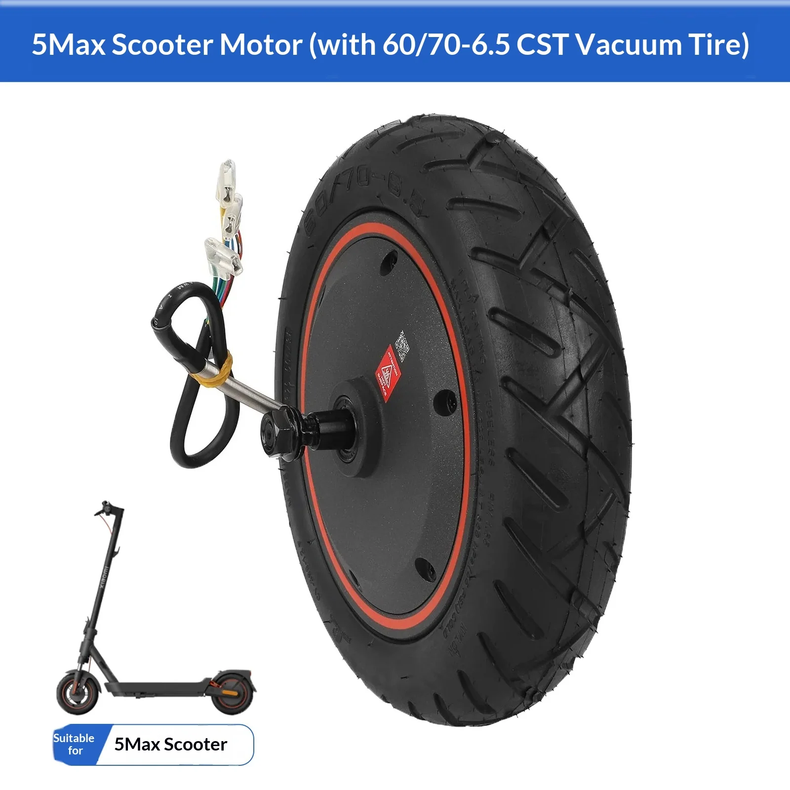 

For Xiaomi Mi 5Max Electric Scooter Motor with 60/70-6 Vacuum Tire Rear Wheel Full Wheel Drive Wheel Assembly