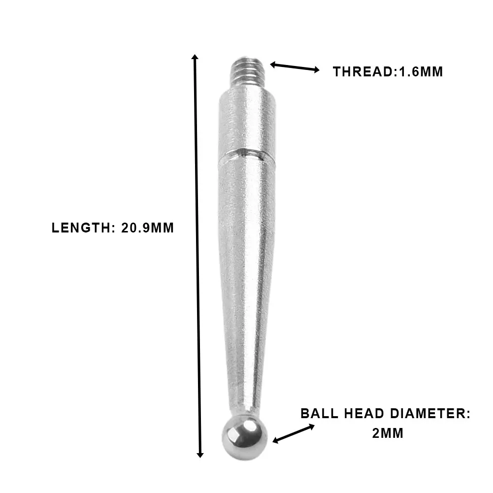 1pc Tungsten Carbide Indicator Contact Points For Interapid Mitutoyo Thread M1.6 Dial Test Indicator