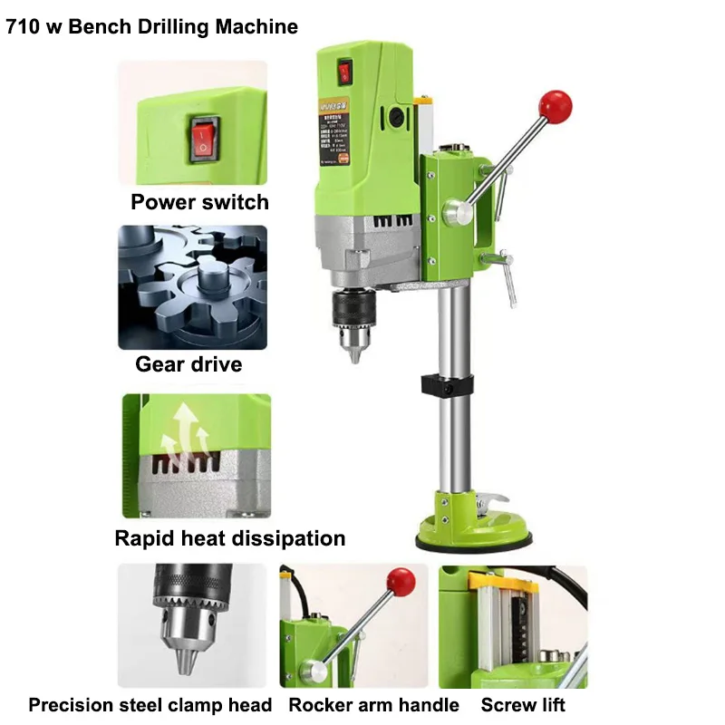 

5156E Mini Bench Drill Tool 710W High Power Bench Driller 220V High Precision Portable Bench Drilling Machine 2-13mm
