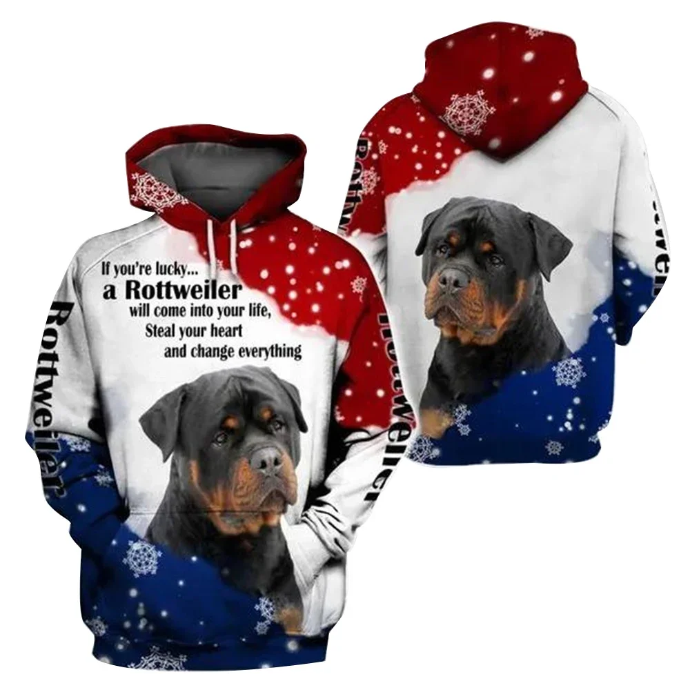 HX French Bulldog Hoodies 3D Graphic Red White Blue Hoodies Dogs Animals Pullovers Tops Harajuku Sweatshirts Men Clothing