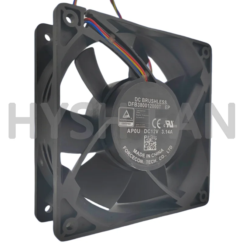 12038 12 cm DFB 380012000 T AL0S 12V 3.14A gewelddadige warmteafvoerventilator