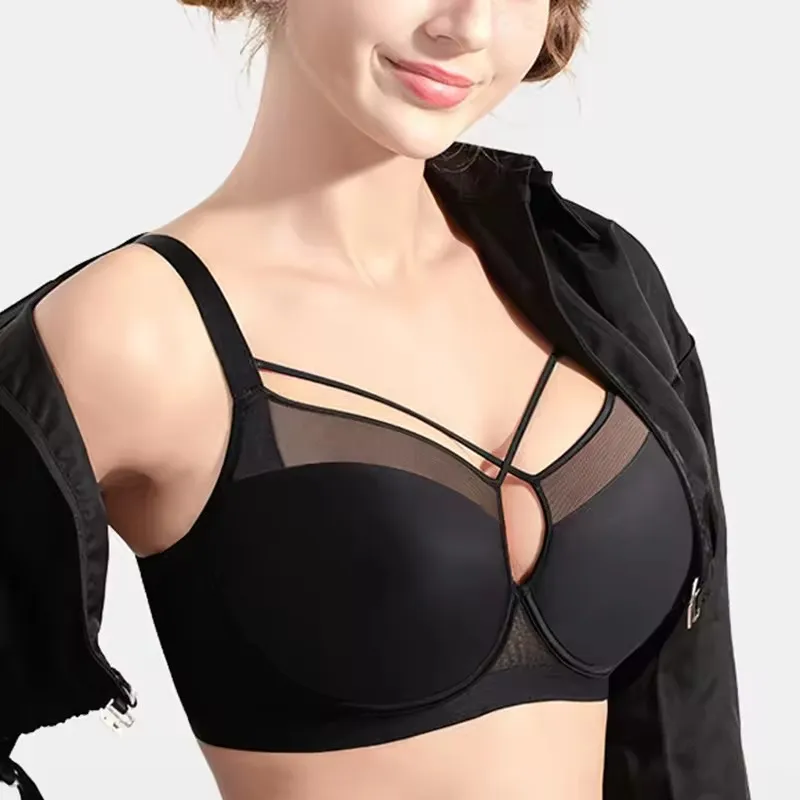 Seamless Push Up Womens Bra Modeled Full Cup Suppotive Underwire Female Plus Size Minimizer Bras 34 36 38 40 42 44 B C D E F G