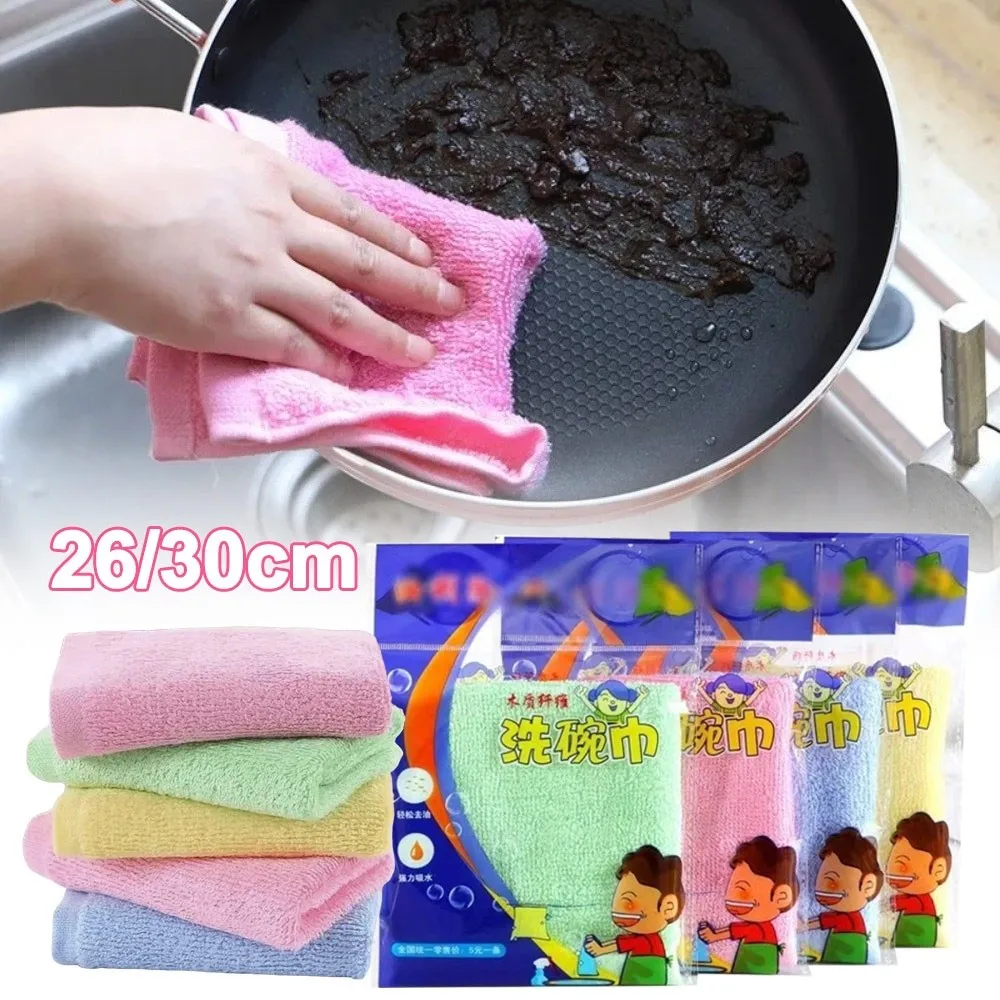 New Non-Stick Oil Dishwashing Cloth Absorbent Washable Cleaning Towel Reusable Thickened Kitchen Rag for Home Kitchen