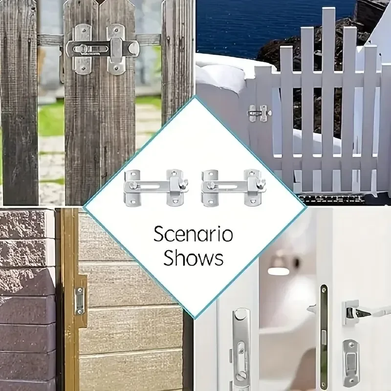 1 Stücke Edelstahl Schiebe Scheune Türschloss Hardware Tor Riegel, Fenster Kleiderschrank, Mattschwarz Silbrig