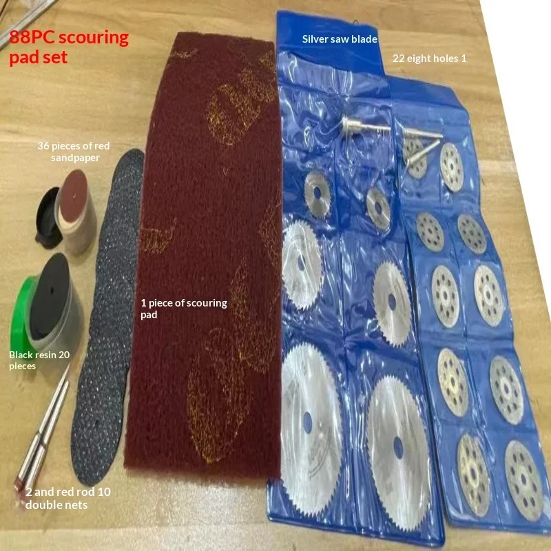 88Pcs/Set Diamond Cutting Wheel Set, Resin Cutting DiscSet Sharp HsS Circular Saw Blade Kit Rotary Tool Accessories WithMandrels and Cleaning Cloth for Wood Plastic Metal Stone Glass - view 7
