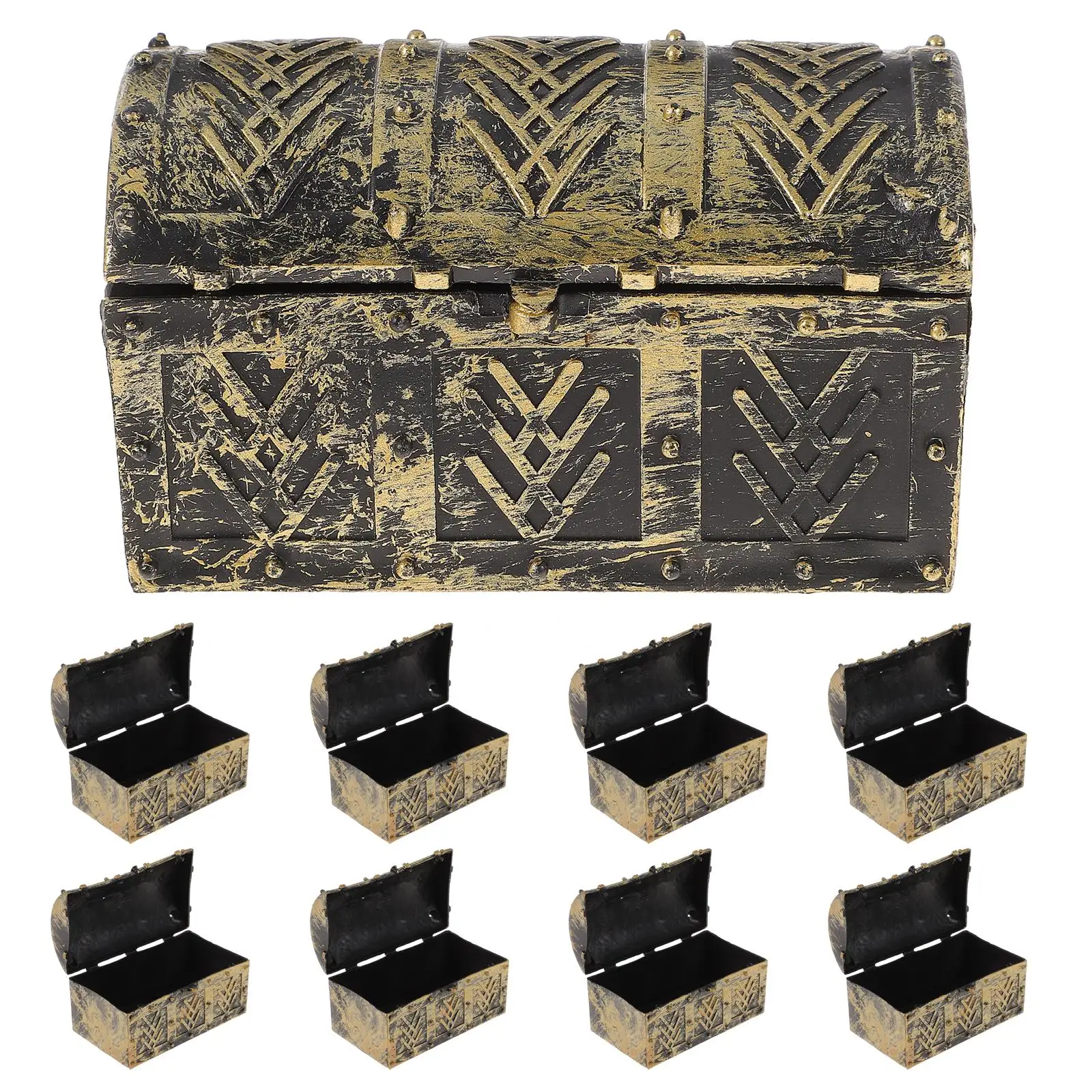 

10 Pcs Girls Toys Pirate Chest Kids Storage Case Plastic Child