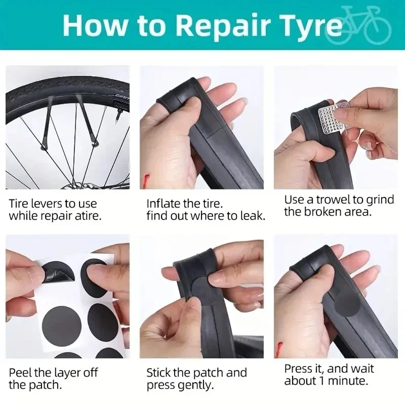 Fahrrad-Reparatur-Werkzeugset Tragbares Multi-Tool-Set mit Pumpe Reifenreparaturset für Mountainbikes und Rennräder – Detail 4