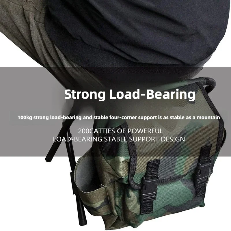 Outdoor Portable Multi-functional Folding Chair Mountaineering Portable Thermal Insulation Ice Bag Stool Camping Backpack Stool