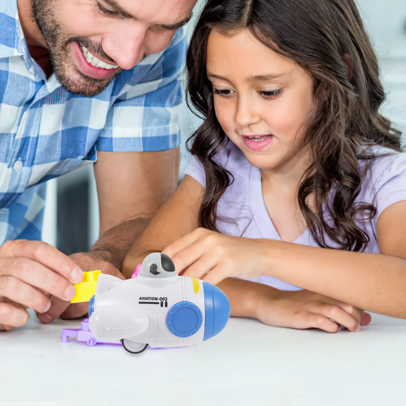 

Space Press Button Aircraft for Kids Boys Girls Xmas Birthday Gift Enhance Dexterity Toy Rocket for Kids