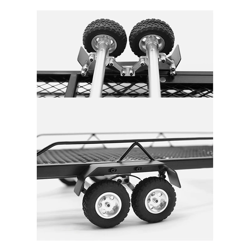 Black RC Car Metal Hitch Mount Trailer Upgrade Parts Accessories For 1/24 RC Trx4m Scx24 Fms24 FMS18 CR18P -PMM