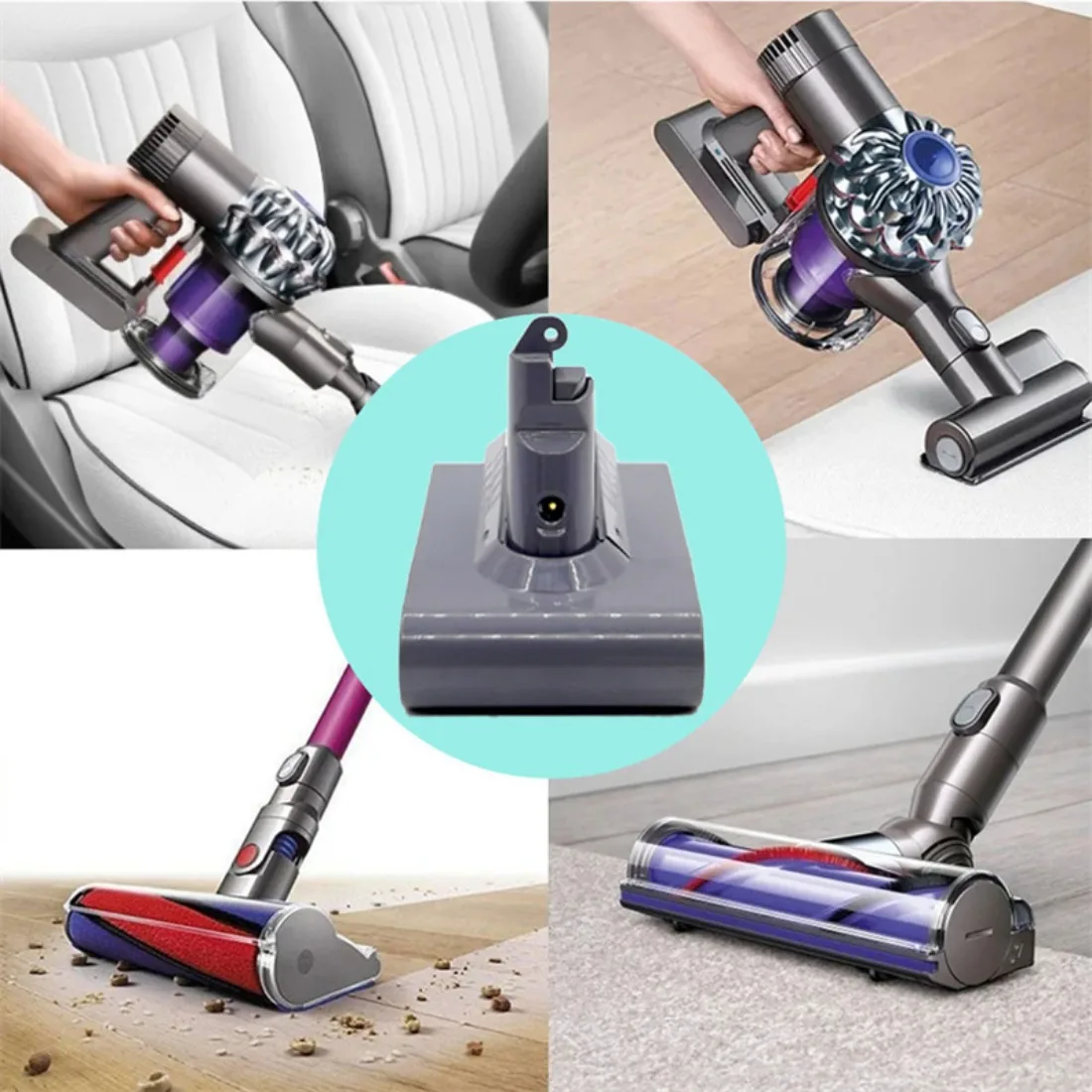 New V6 12800mAh Dyson lithium-ion battery 21.6v DC58 DC59 DC61 DC62 vacuum cleaner SV09 SV07 SV03 SV04 SV06 SV05