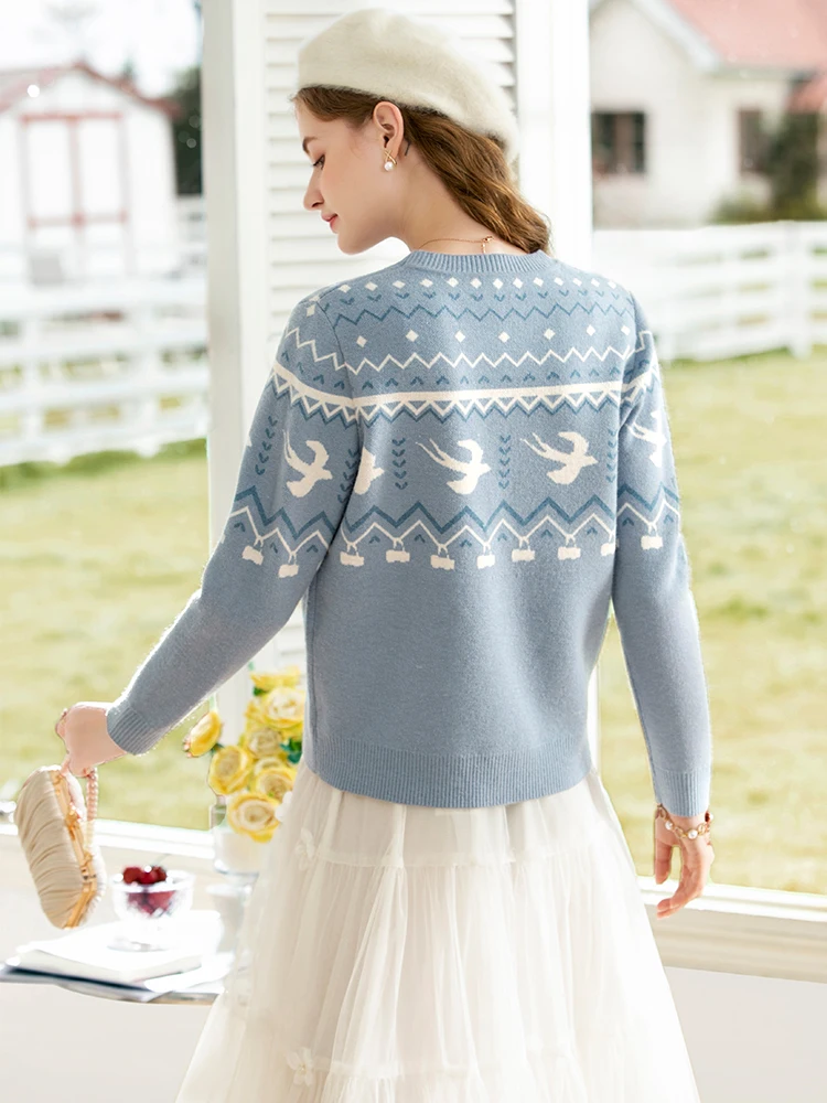 I BELIEVE YOU Casual Sweater Oneck Pullover French Long Sleeves Knit Women Clothing Knitwears Fashion Tops 2022 Women 2224124554