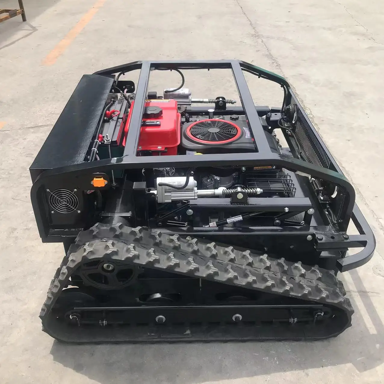 Cortador de grama resistente personalizado com controle remoto sem fio para terreno inclinado, motor de 800mm de largura, saída de fábrica, cortador de grama robótico