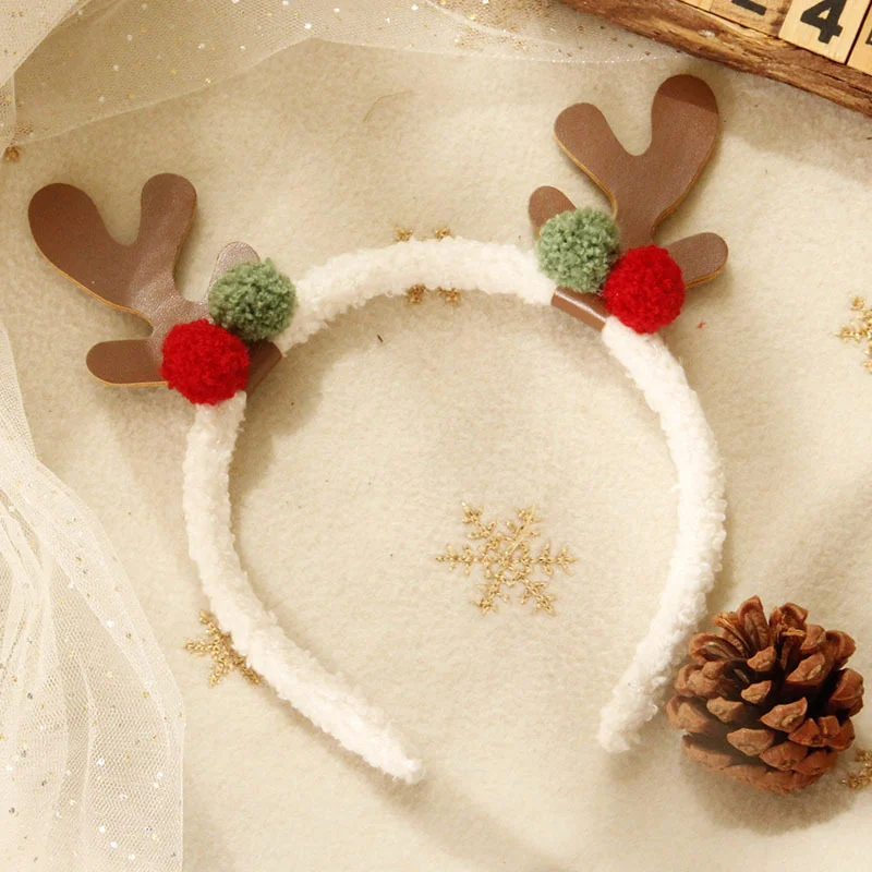 

Party Accessories Cute Plush Ball Elk Girls Gift Antler HairHoop Girls HairWear Christmas Hair Accessories Women Hair Band