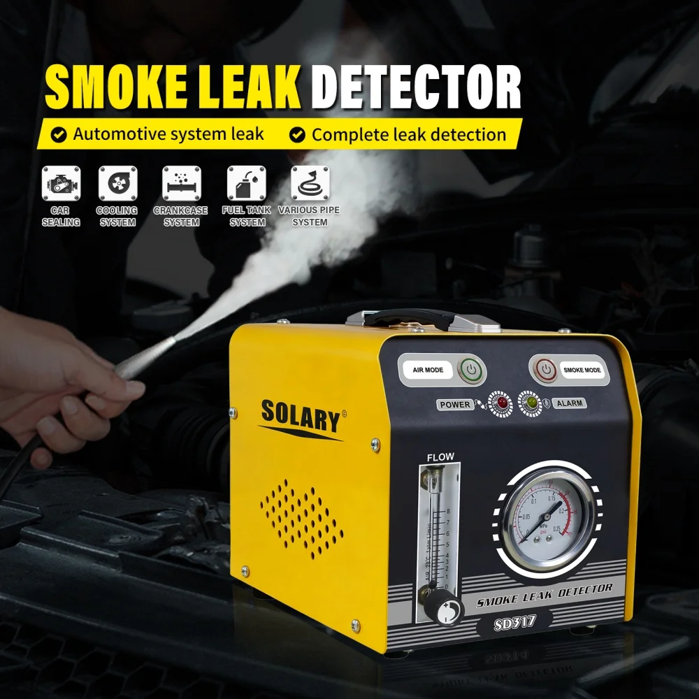 Premium SOLARY 12V Universal Auto Diagnostic Scanner Pipe Leak Detector EVAP Smoke Machine Fuel Injector Cleaner 1 Year Warranty
